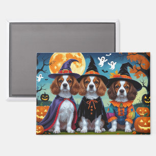 Brittany Spaniel Hogs Pumpkin Halloween Funny Magnet