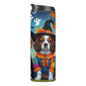 Brittany Spaniel Hogs Pumpkin Halloween Funny Thermosbecher (Nach rechts gedreht)