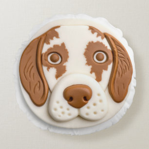 Brittany Spaniel Hund 3D inspiriert Rundes Kissen