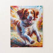 Brittany Spaniel Hund Acrylic Art Print Dog Gesche Puzzle (Vertikal)