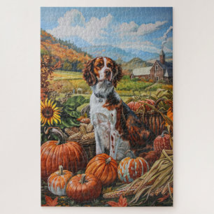 Brittany Spaniel Hund Herbsternte Erntedankfest Puzzle