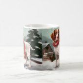 Brittany Spaniel Hund in Schnee Weihnachten Kaffeetasse (Mittel)