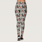 Brittany Spaniel Hund in Schnee Weihnachten Leggings (Rückseite)