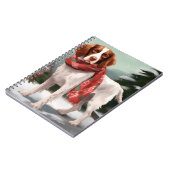 Brittany Spaniel Hund in Schnee Weihnachten Notizblock (Linke Seite)