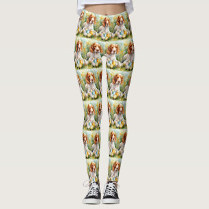 Brittany Spaniel Hund mit Ostereiern Feiertag Leggings