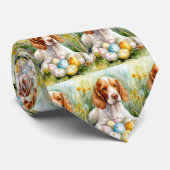 Brittany Spaniel Hund mit Ostereiern Urlaub Krawatte (Gerollt)