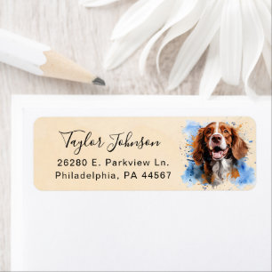 Brittany Spaniel Hund Rücksendeadressetikett