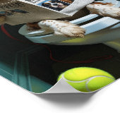 Brittany Spaniel Hund sitzt auf der Toilette Funny Poster (Ecke)