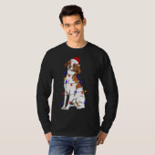 Brittany Spaniel Hund tragen Weihnachtshuttler T-Shirt (Vorne ganz)