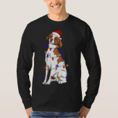 Brittany Spaniel Hund tragen Weihnachtshuttler T-Shirt (Vorderseite)