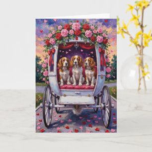 Brittany Spaniel Hund Valentinstag  Karte