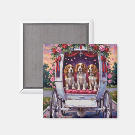 Brittany Spaniel Hund Valentinstag Magnet (Vorderseite/Rückseite)