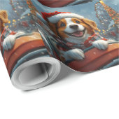 Brittany Spaniel Hund Weihnachten Geschenkpapier (Rolleneckpunkt)
