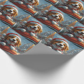 Brittany Spaniel Hund Weihnachten Geschenkpapier (Ecke)