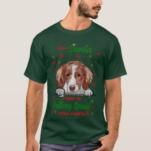 Brittany Spaniel Hund Weihnachten Hunderasse Freun T-Shirt