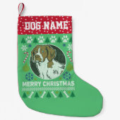 Brittany Spaniel Hunde Breed Ugly Weihnachtssüßer Kleiner Weihnachtsstrumpf (Vorderseite)