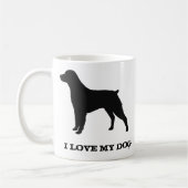 Brittany Spaniel Hunde Rasse Silhouetten Custom Kaffeetasse (Links)