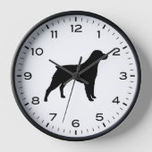 Brittany Spaniel Hunde Silhouette Uhr (Vorderseite)