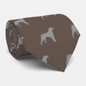 Brittany Spaniel Hunde Silhouetten Muster Krawatte (Gerollt)