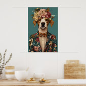 Brittany Spaniel im Anzug Poster, Brittany Poster (Küche)