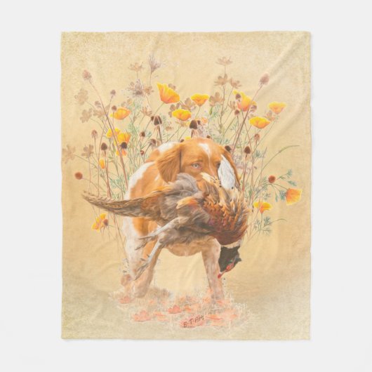 Brittany Spaniel, Jagd Fasan Coffee Tasse T-Sh Fleecedecke (Vorderseite)