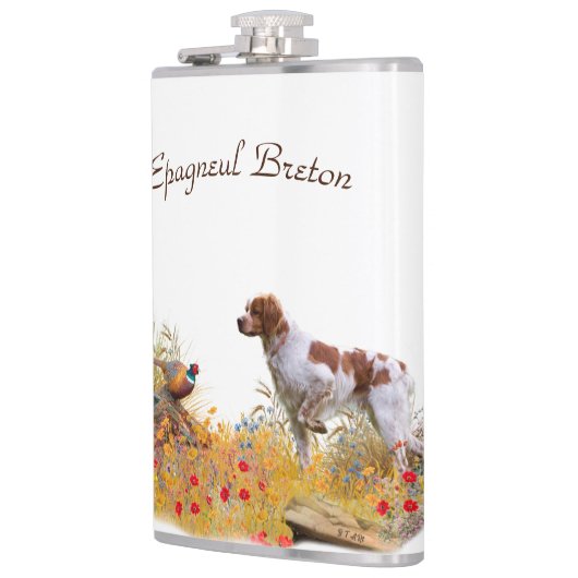 Brittany Spaniel, Jagdparasant Flachmann (Links)