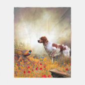 Brittany Spaniel, Jagdparasant Fleecedecke (Vorderseite)
