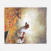 Brittany Spaniel, Jagdparasant Fleecedecke (Vorderseite (Horizontal))