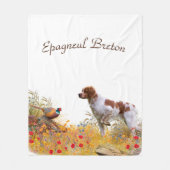 Brittany Spaniel, Jagdparasant Fleecedecke (Vorderseite)