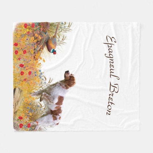 Brittany Spaniel, Jagdparasant Fleecedecke (Vorderseite (Horizontal))