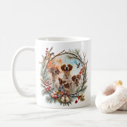 Brittany Spaniel Kaffeetasse (Mit Donut)