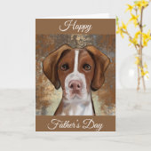 Brittany Spaniel Karte (Gelbe Blume)