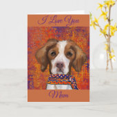 Brittany Spaniel Karte (Gelbe Blume)