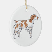 Brittany Spaniel Keramik Ornament (Rechts)