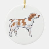 Brittany Spaniel Keramik Ornament (Vorne)