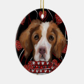 Brittany Spaniel Keramik Ornament (Rechts)