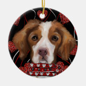 Brittany Spaniel Keramik Ornament (Vorne)