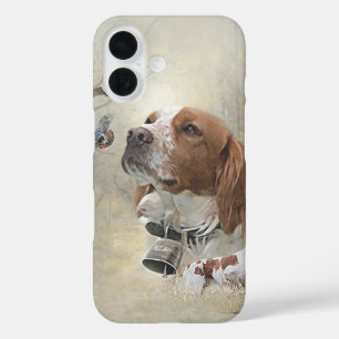 Brittany Spaniel , Leidenschaft für Vögel iPhone 16 Hülle
