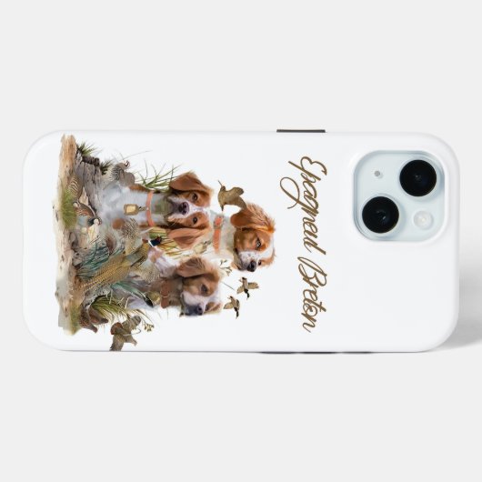 Brittany Spaniel , Leidenschaft für Vögel Case-Mate iPhone Hülle (Rückseite (Horizontal))