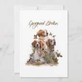 Brittany Spaniel , Leidenschaft für Vögel Einladung (Rückseite)