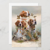 Brittany Spaniel , Leidenschaft für Vögel Einladung (Vorne/Hinten)