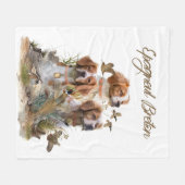 Brittany Spaniel , Leidenschaft für Vögel Fleecedecke (Vorderseite (Horizontal))