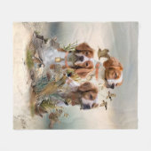 Brittany Spaniel , Leidenschaft für Vögel Fleecedecke (Vorderseite (Horizontal))