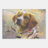 Brittany Spaniel , Leidenschaft für Vögel Geschenkpapier Set (Vorderseite 2)