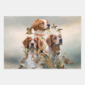 Brittany Spaniel , Leidenschaft für Vögel Geschenkpapier Set (Vorderseite)