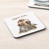 Brittany Spaniel , Leidenschaft für Vögel Getränkeuntersetzer (Linke Seite)