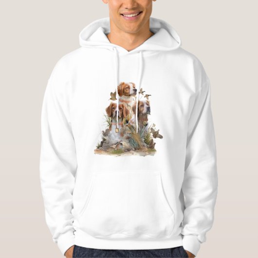 Brittany Spaniel , Leidenschaft für Vögel Hoodie (Vorderseite)