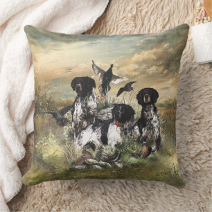Brittany Spaniel , Leidenschaft für Vögel Kissen