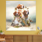 Brittany Spaniel , Leidenschaft für Vögel Leinwanddruck (Insitu (Wohnzimmer))
