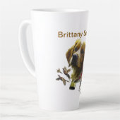 Brittany Spaniel , Leidenschaft für Vögel Milchtasse (Linke Ecke)